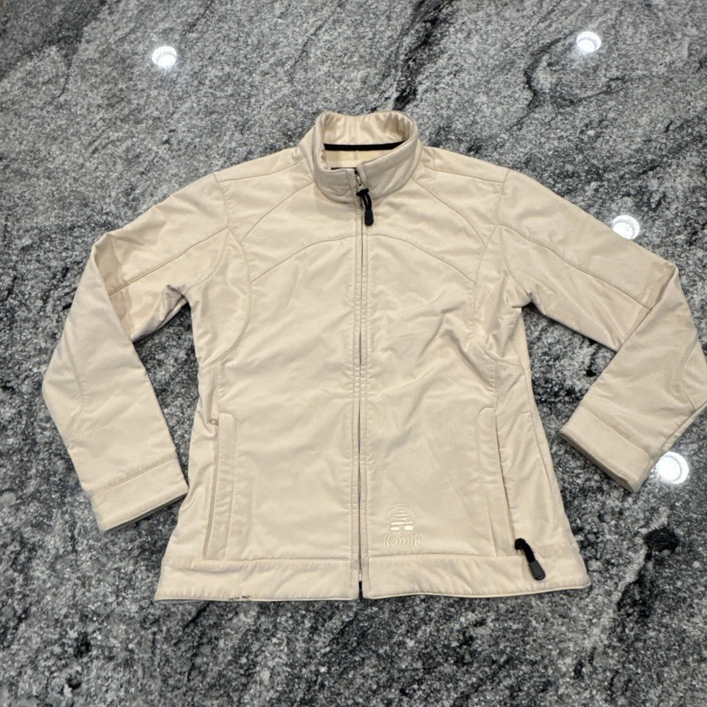 Kamik Sz Medium Womens Jacket Cream Soft Shell Full Zip Waterproof Fleece Lined